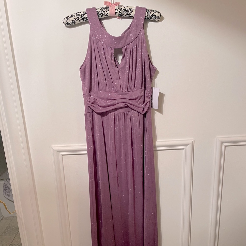 never worn tags on sparkly floor length gown, size 10 but would fit smaller too